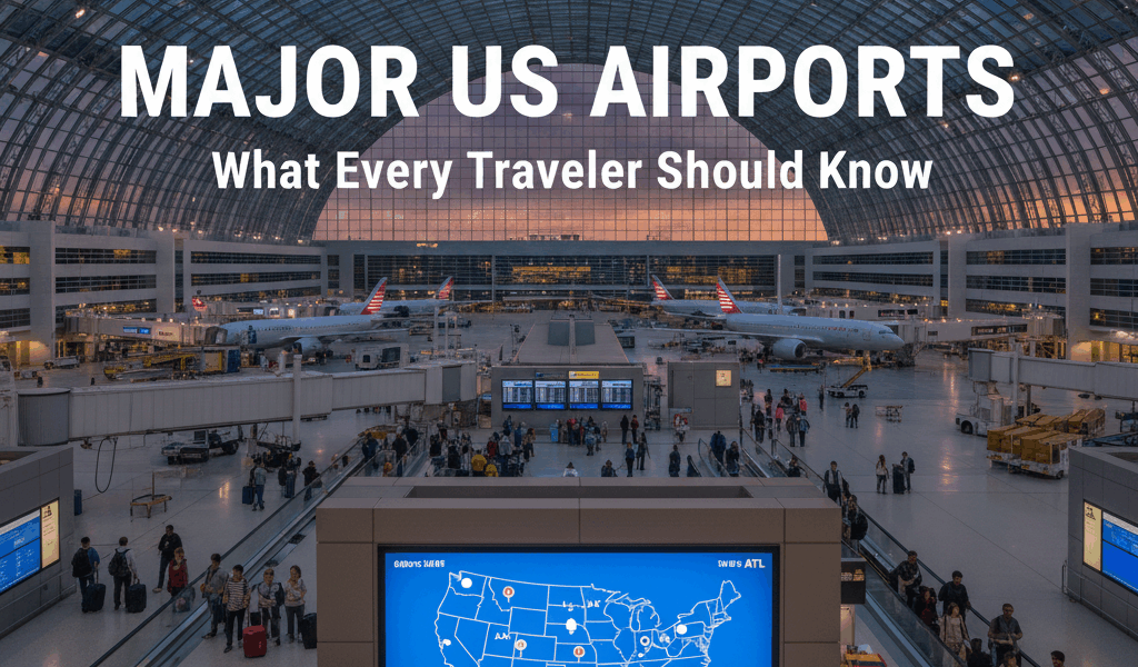 Professional featured image for article: Major US Airports What Every Traveler Should Know. High qua