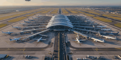 Professional airport travel image for article: Understanding Airport Layouts Terminals Concourses an