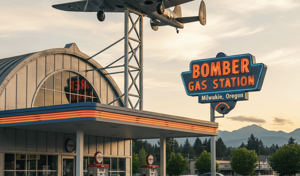 Professional featured image for article: Bomber Gas Station The Aviation-Themed Fuel Stop in Milwauk