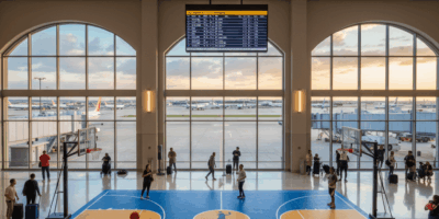 Professional featured image for article: Indianapolis Airport Basketball Court Where to Shoot Hoops.