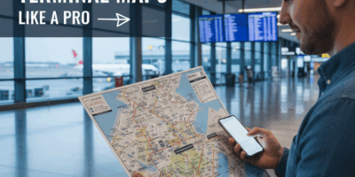 Professional featured image for article: How to Read Airport Terminal Maps Like a Pro. High quality