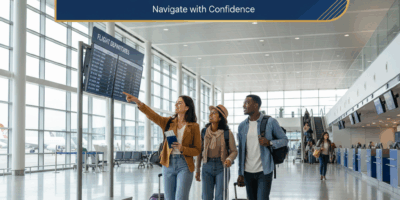 Professional airport travel image for article: Essential Airport Tips for First Time Flyers