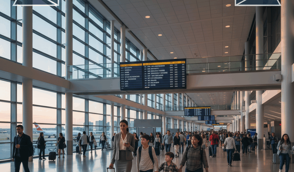 Professional airport travel image for article: Navigating Americas Busiest Airport Hubs