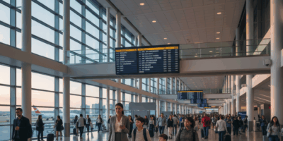 Professional airport travel image for article: Navigating Americas Busiest Airport Hubs