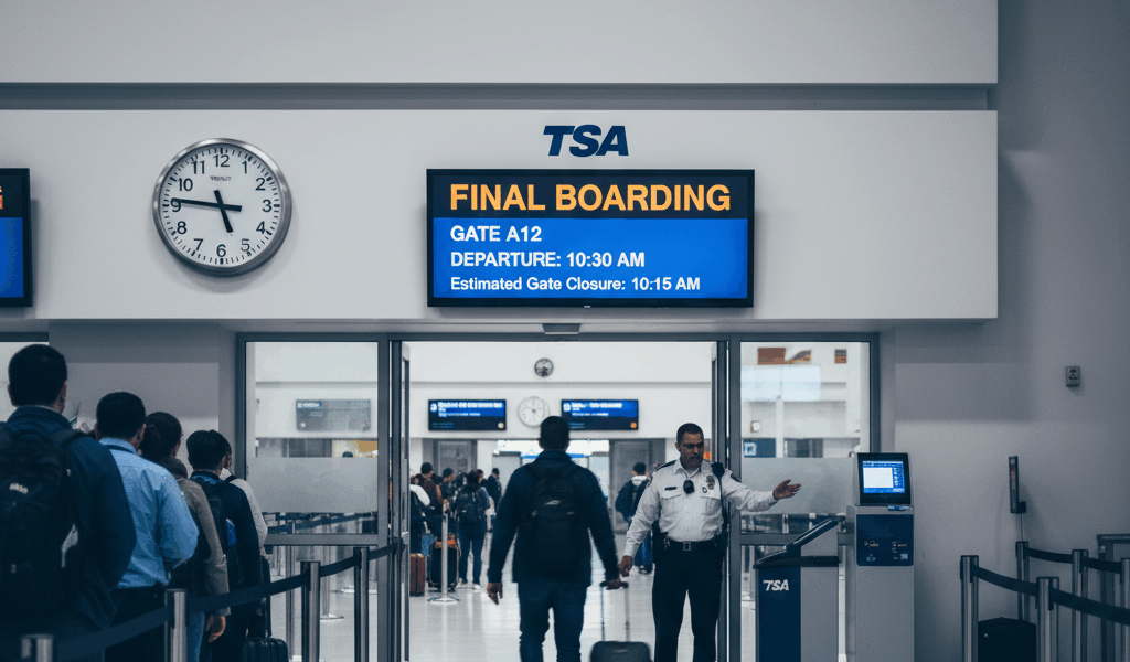Professional featured image for article: Understanding Final Boarding: TSA Gate Timing Explained. Hi