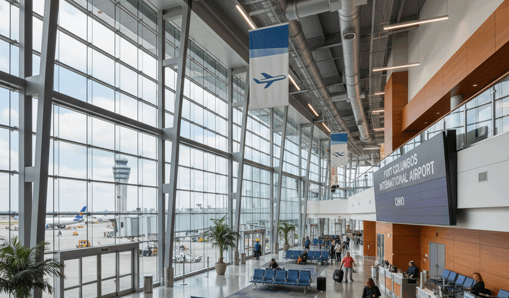 Columbus Airport CMH Terminal Map and Getting Downtown