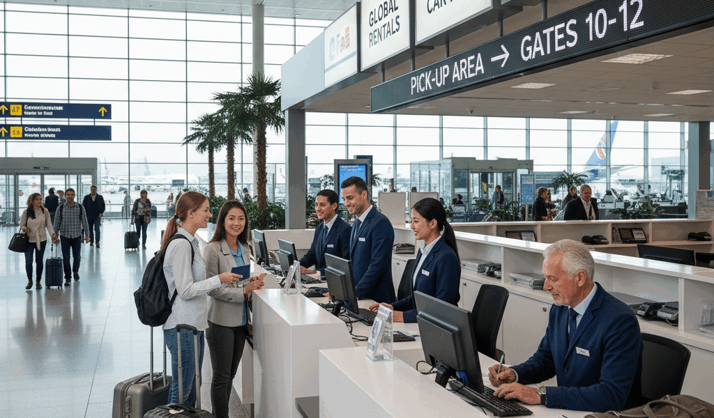 Airport rental car counter