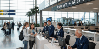 Airport rental car counter