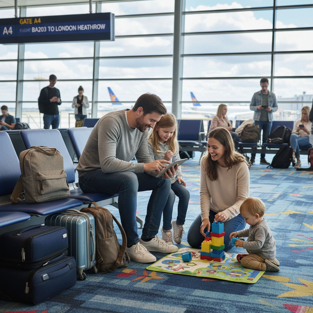 Family at departure gate