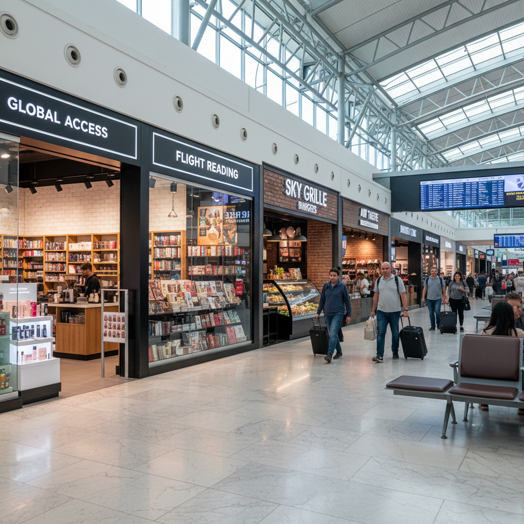 Airport shops and restaurants