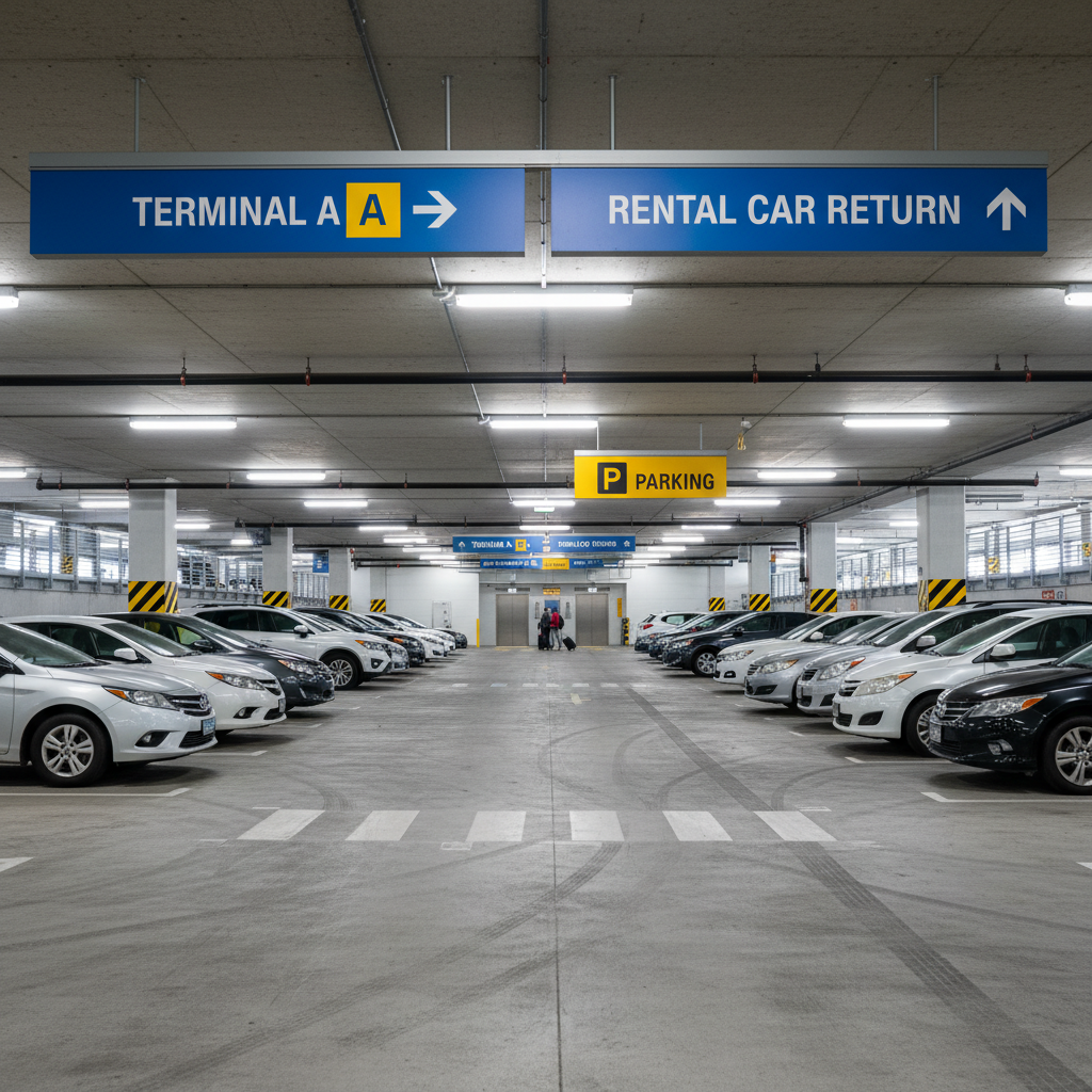 Parking garage interior
