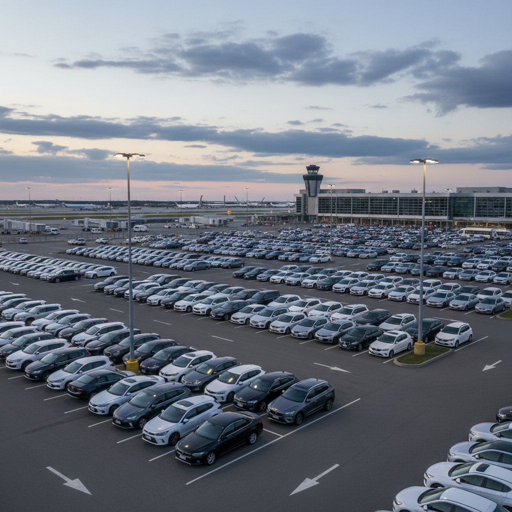 Airport rental car lot