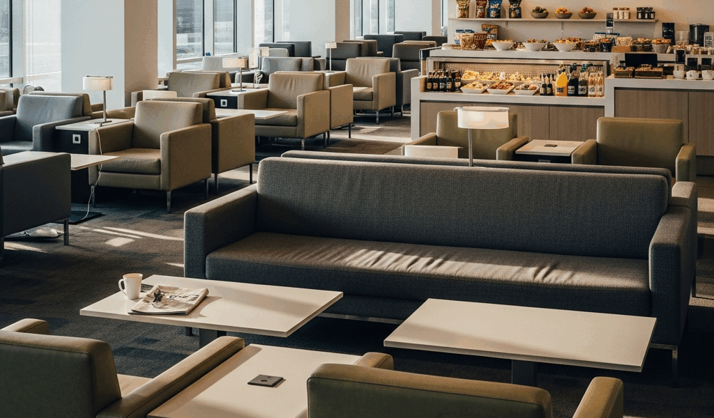 airport lounge interior with comfortable seating and complim 20260331 095438